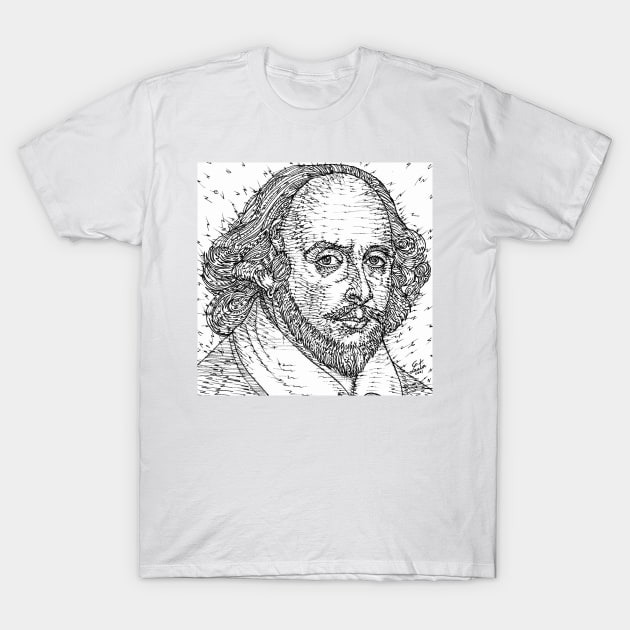 WILLIAM SHAKESPEARE ink portrait .2 T-Shirt by lautir